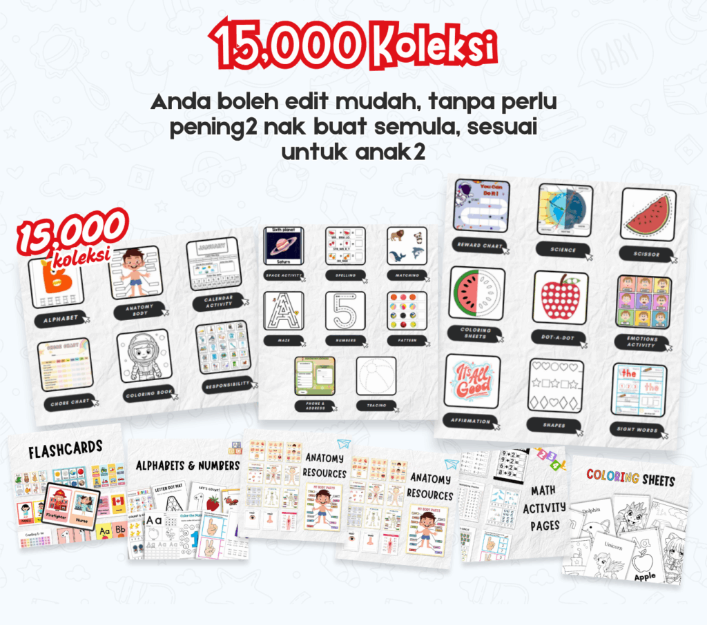 15000 Educational Kids Resources Bundle - Printable Worksheets