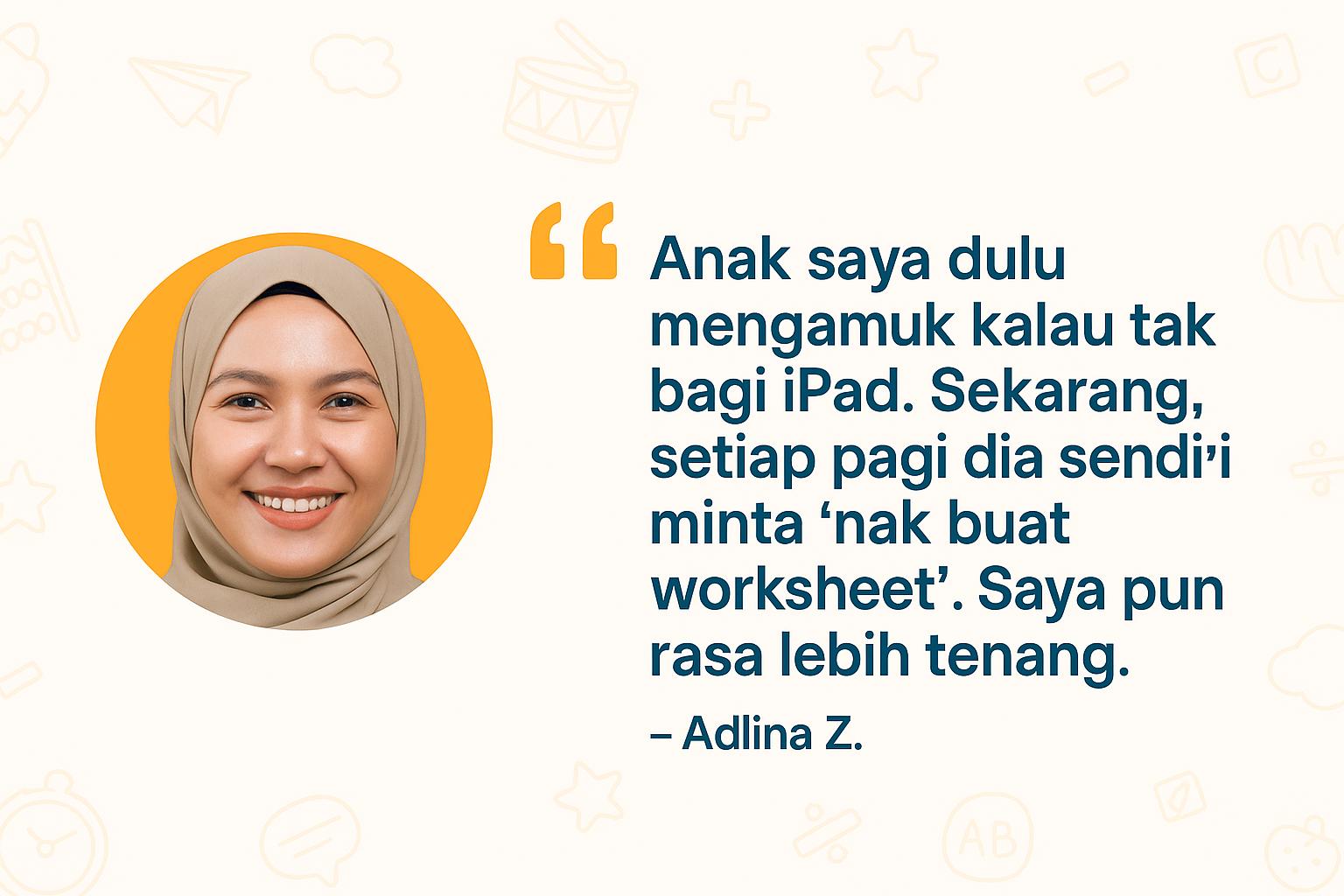 testimoni adlina kids worksheet